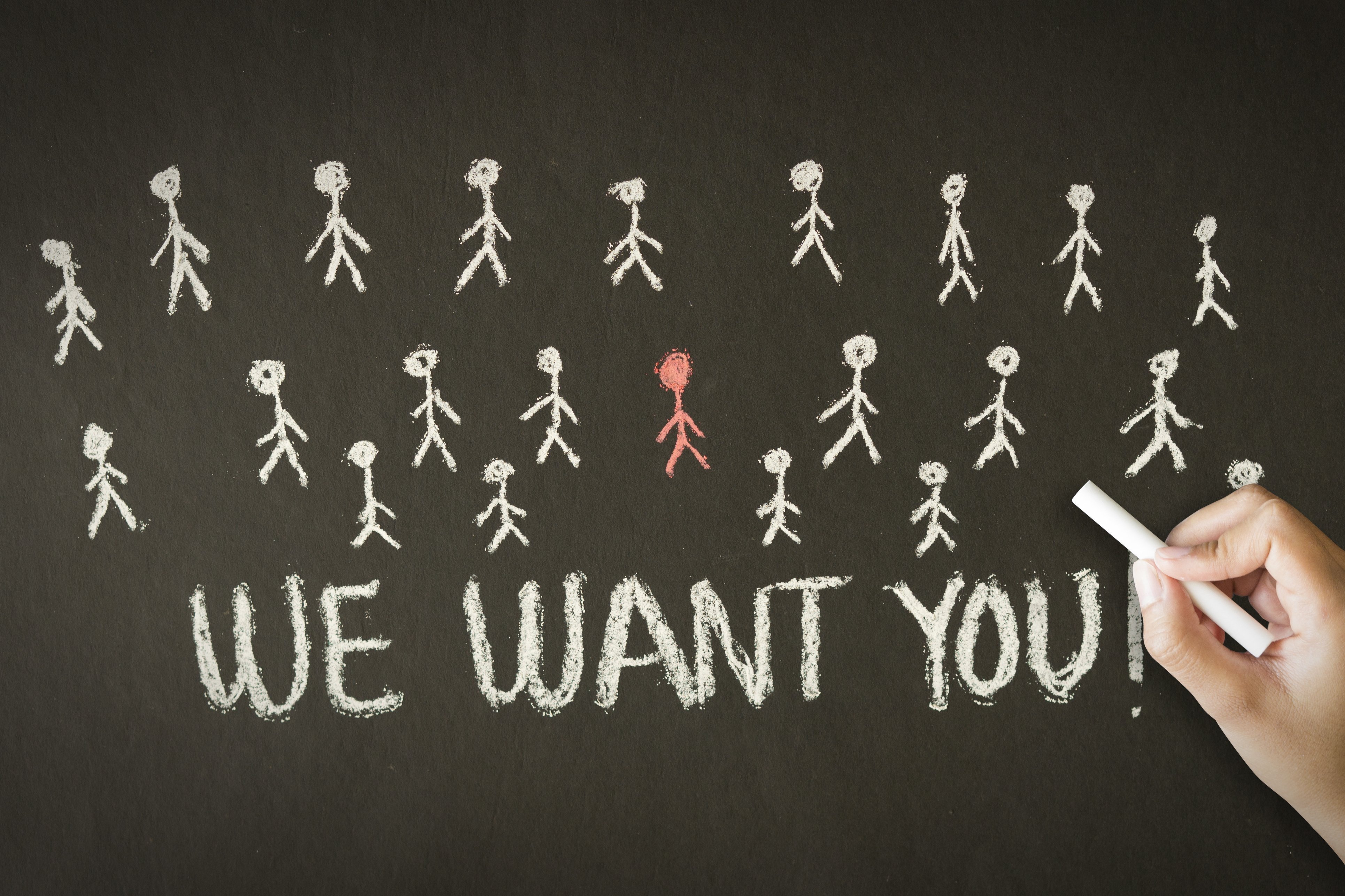 Tafel Kreide We Want You