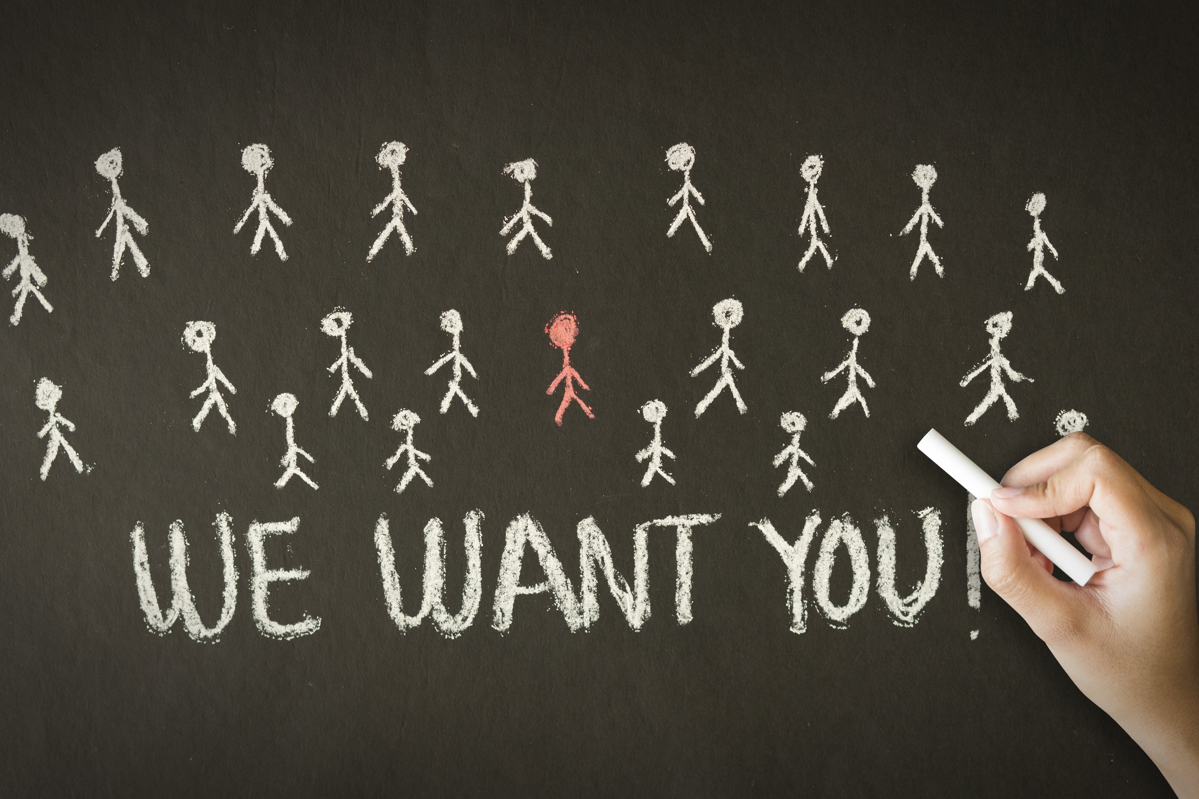 Tafel Kreide We Want You