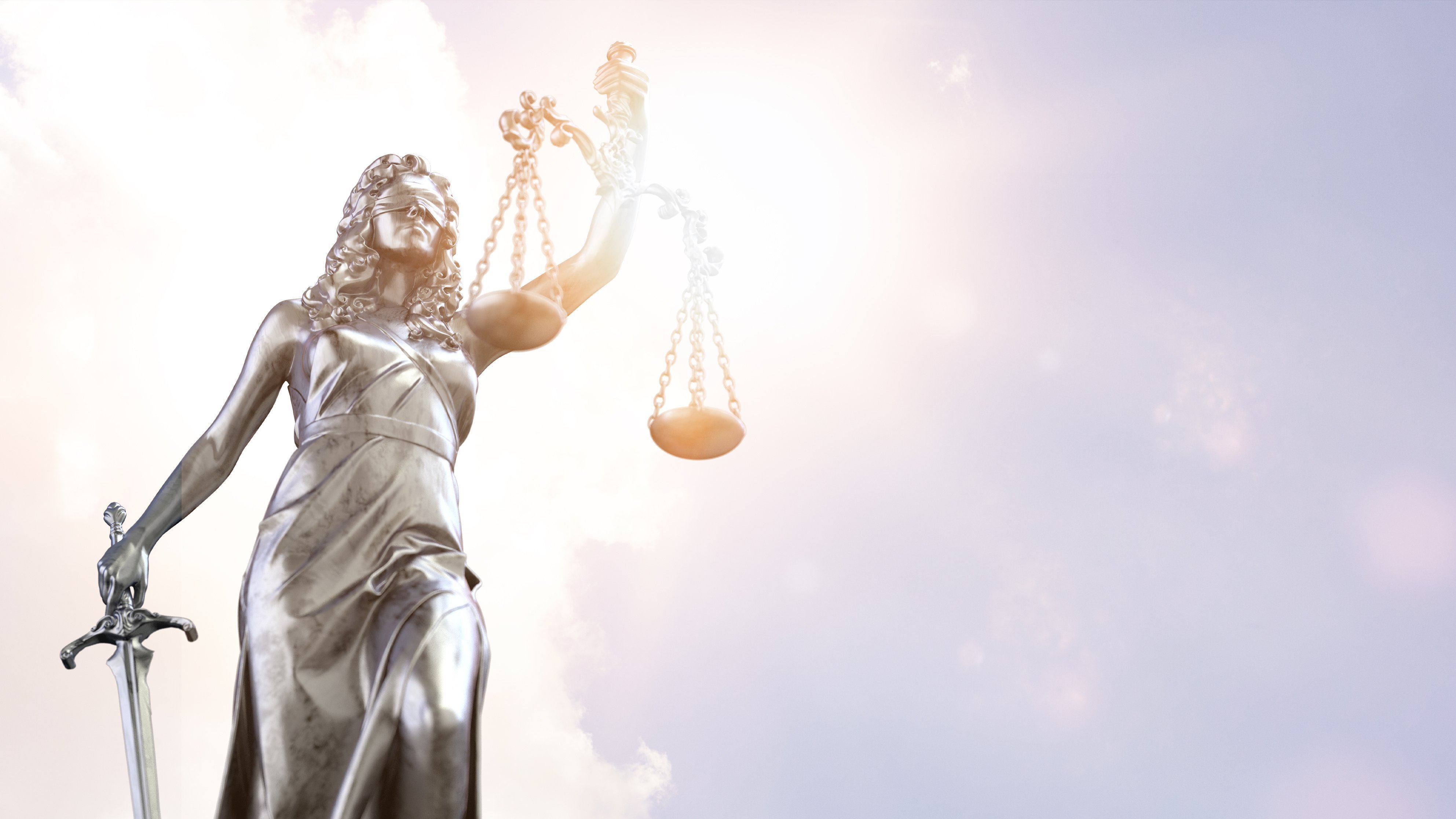 Lady Justice Statue Blue Sky